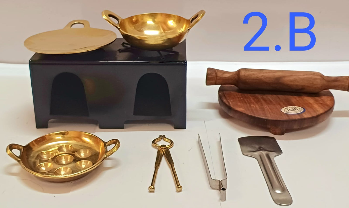 Real Cooking Kit 2: Appam patra, kadhai , tawa , chakla belan with Iron burner