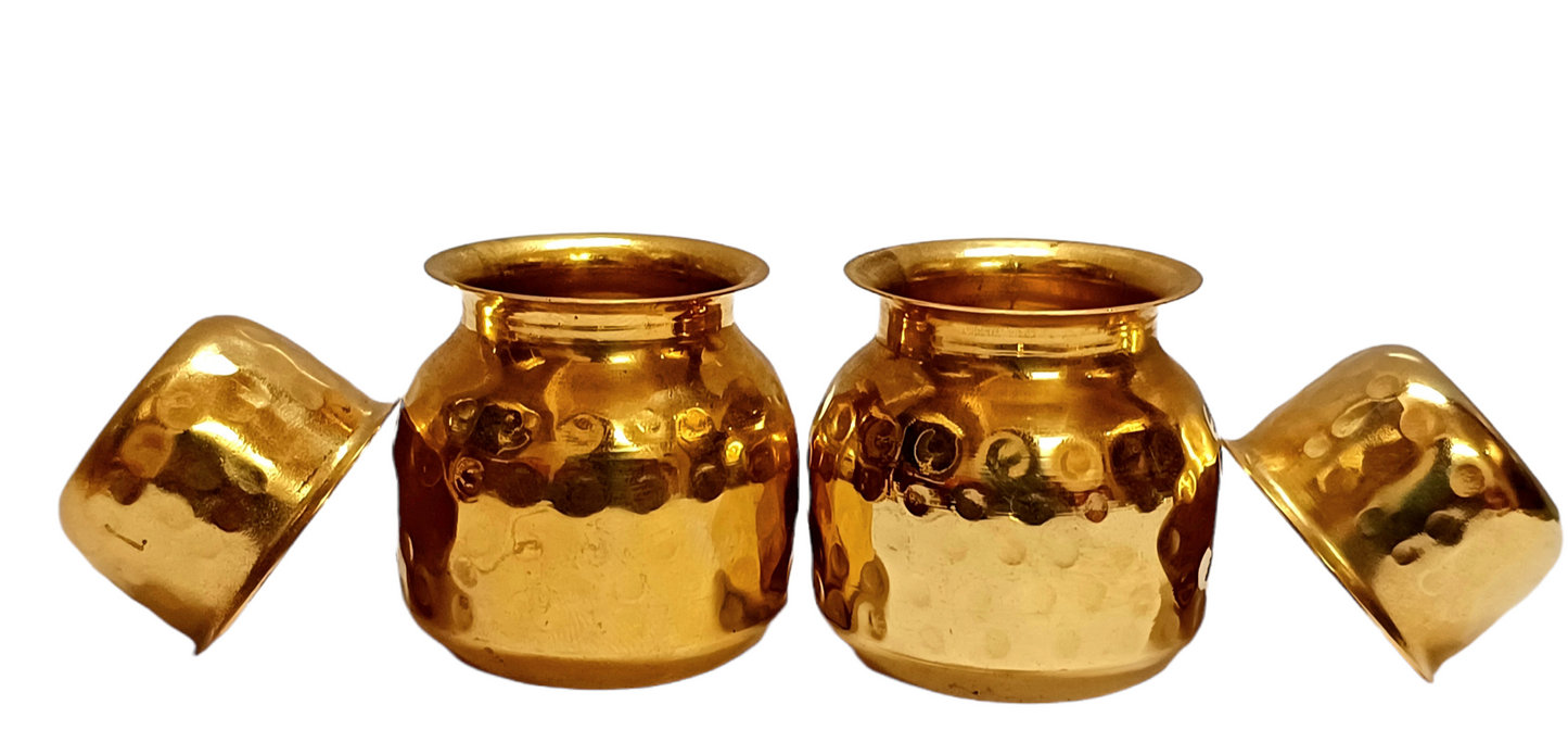 Brass miniature hamerred lutiya katori (loti bhanda)
