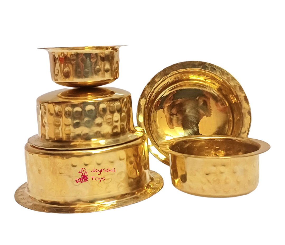 Brass MIniature Hammerred patela set of 5