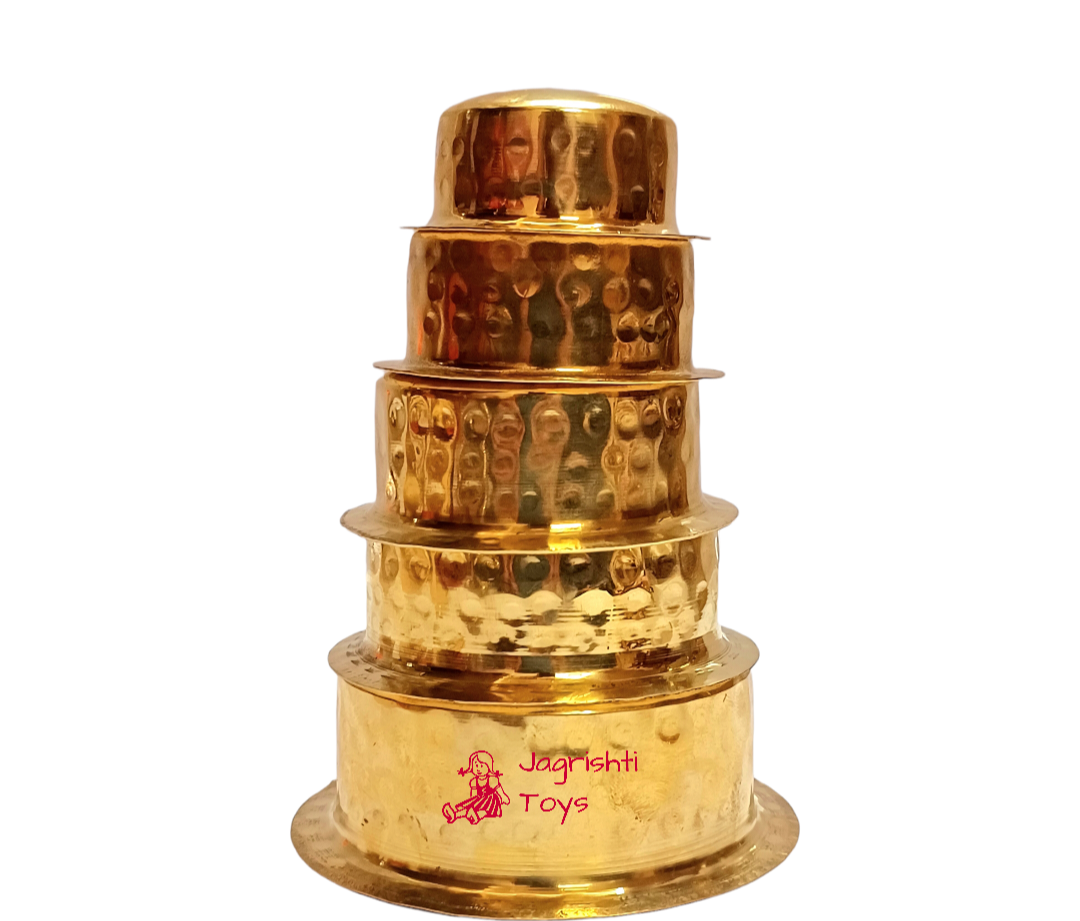 Brass MIniature Hammerred patela set of 5