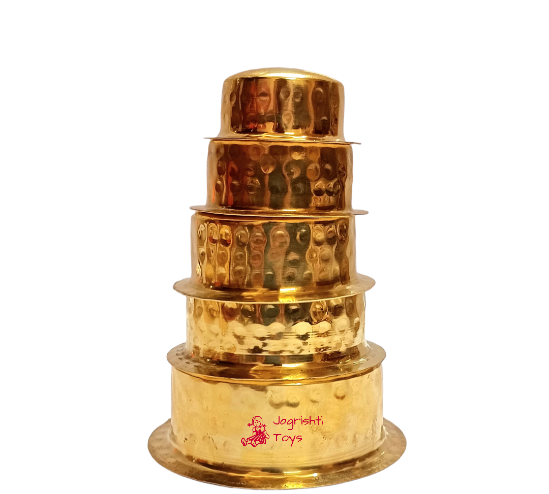Brass MIniature Hammerred patela set of 5