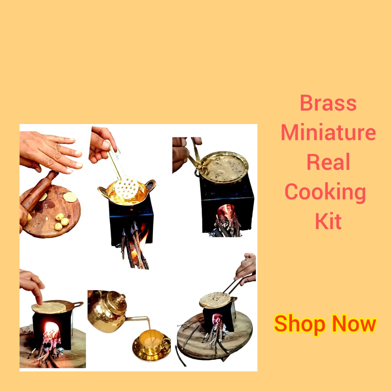 Brass Real Cooking Miniature Kit – Jagrishti Toys