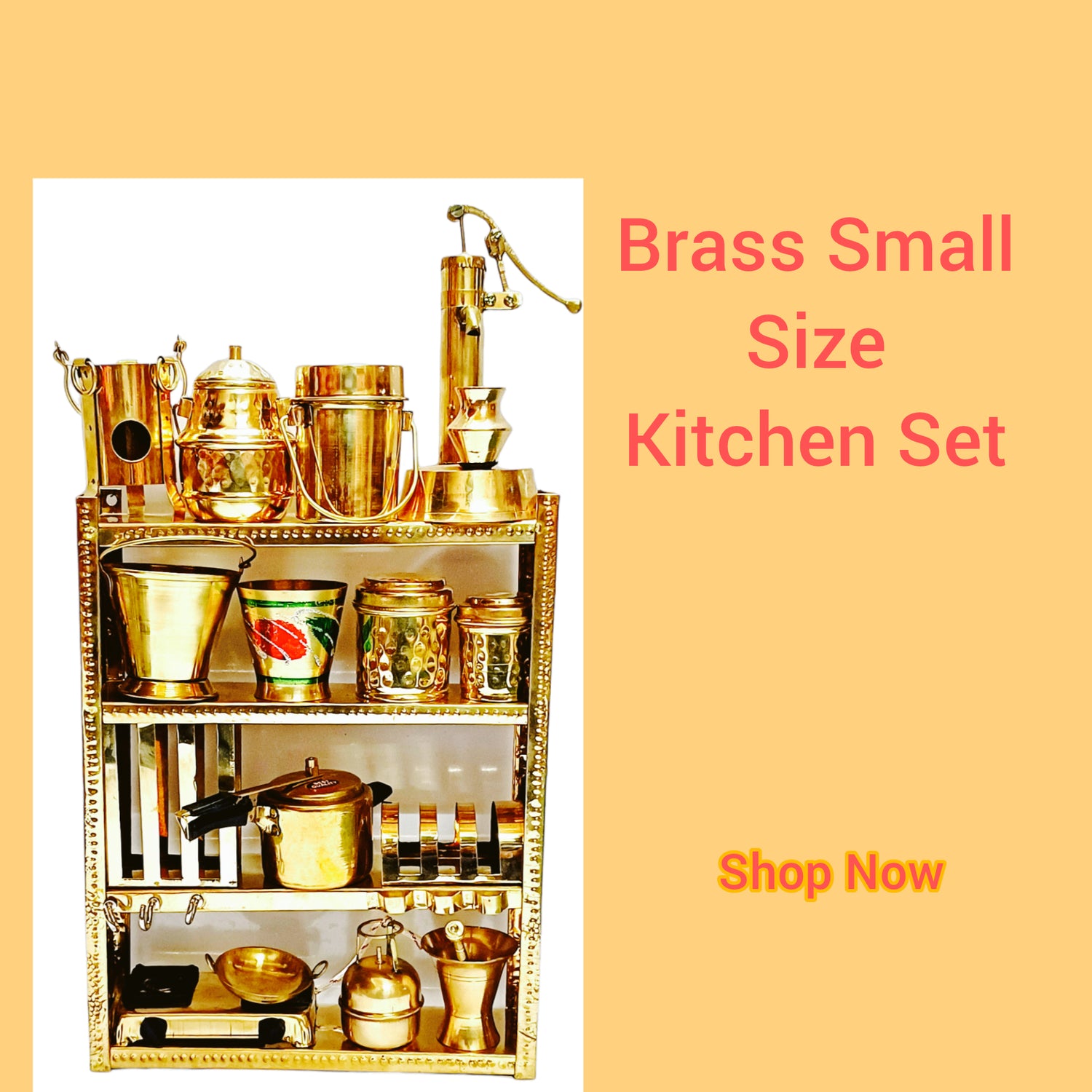 Brass Kitchen Set Small size(12 inches rack)