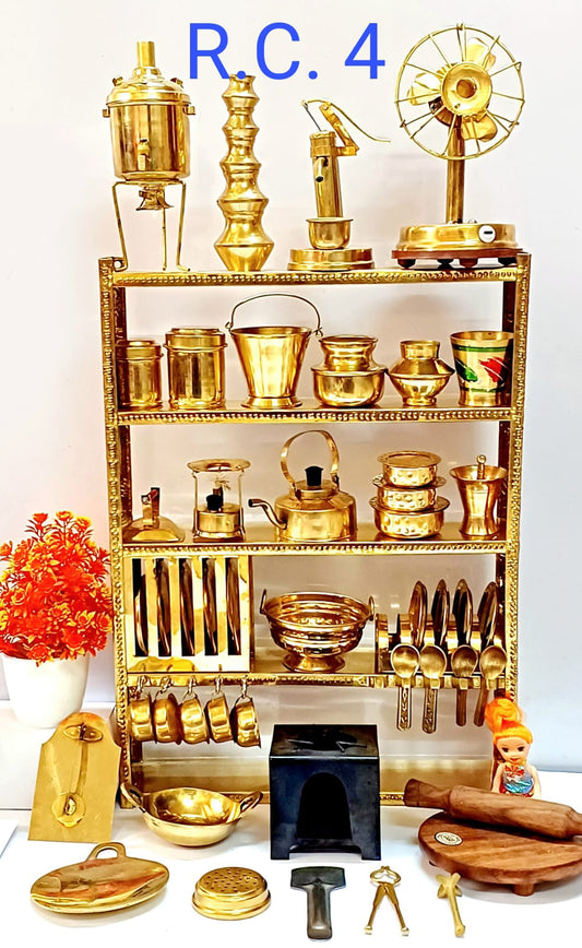 Brass Big 4 Real Cooking Miniature Kitchen set