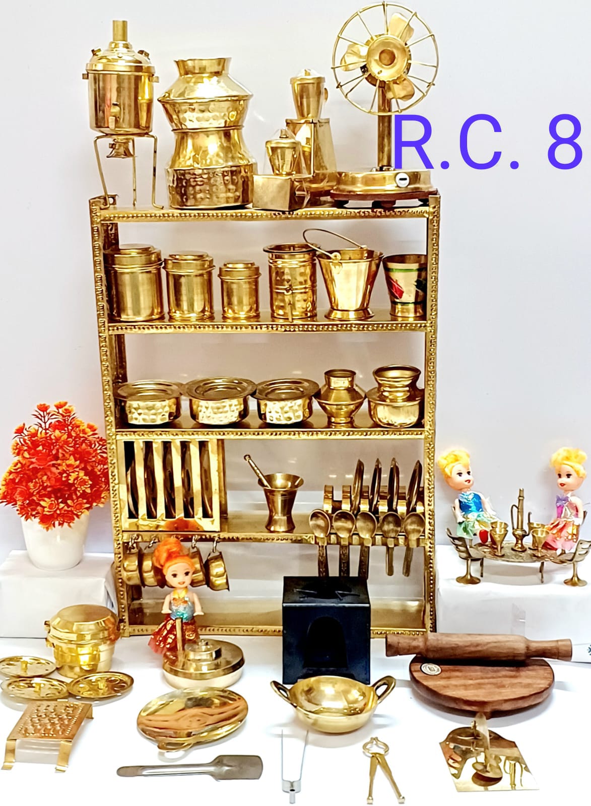 Brass Big 8 Real Cooking Miniature Set