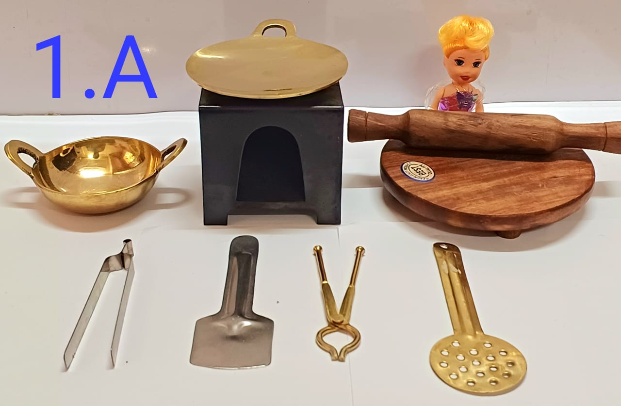 Real Cooking Kit 1: Tawa , kadhai , chakla belan with Iron Burner