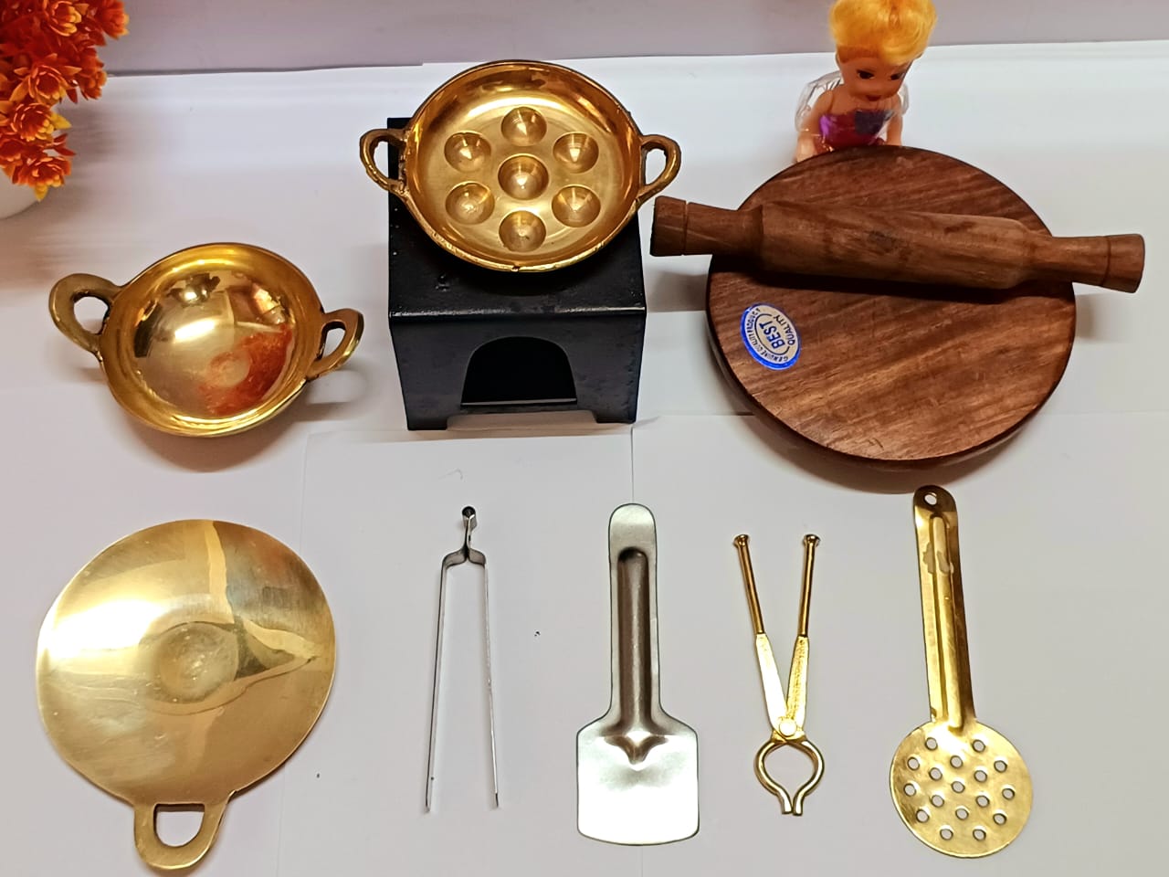 Real Cooking Kit 2: Appam patra, kadhai , tawa , chakla belan with Iron burner