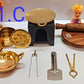 Real Cooking Kit 3 : Idli Cooer, kadhai , tawa , chakla belan with Iron Burner