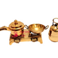 Brass miniature heavy gas cooker kadhai cylinder set