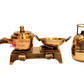 Brass miniature heavy gas cooker kadhai cylinder set