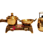 Brass miniature heavy gas cooker kadhai cylinder set