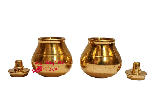 Brass miniature set of 2 handi(matki)