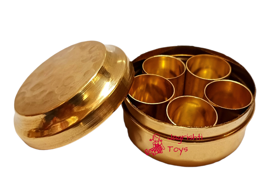 Brass Miniature Hammerred Masala box