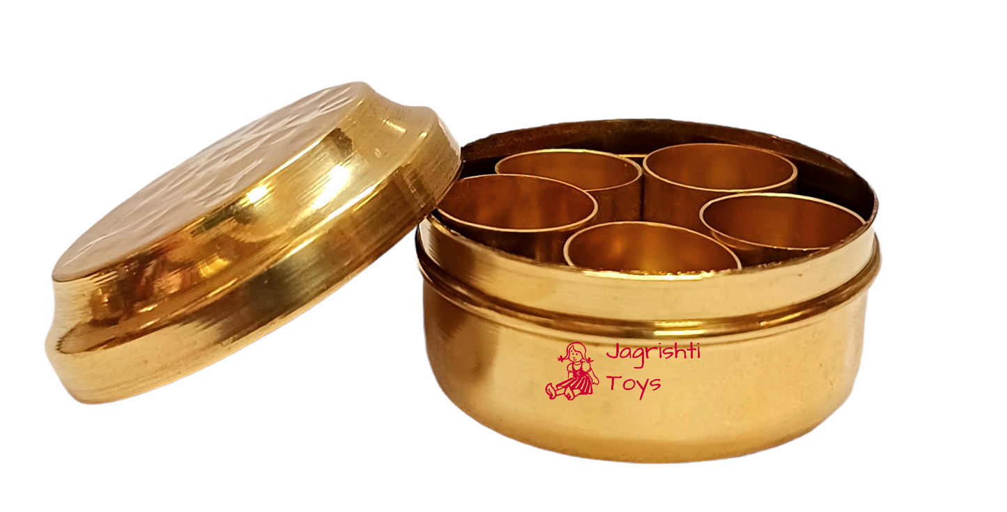 Brass Miniature Hammerred Masala box