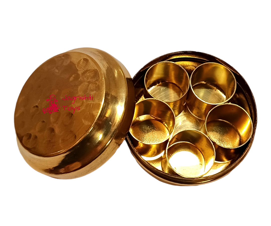 Brass Miniature Hammerred Masala box