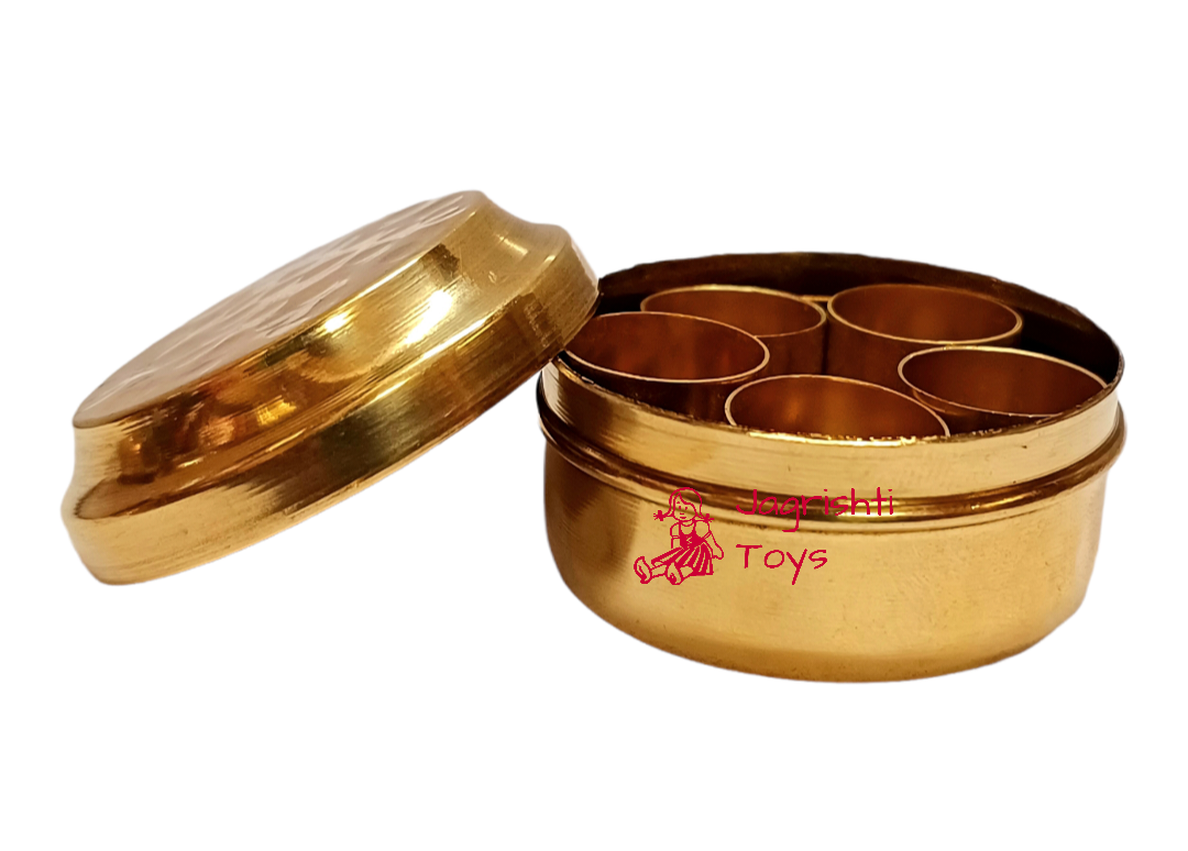 Brass Miniature Hammerred Masala box