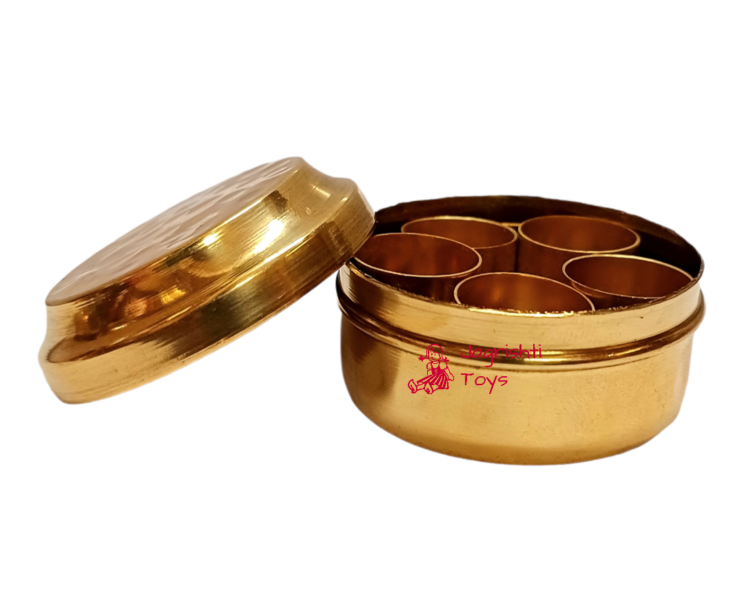 Brass Miniature Hammerred Masala box